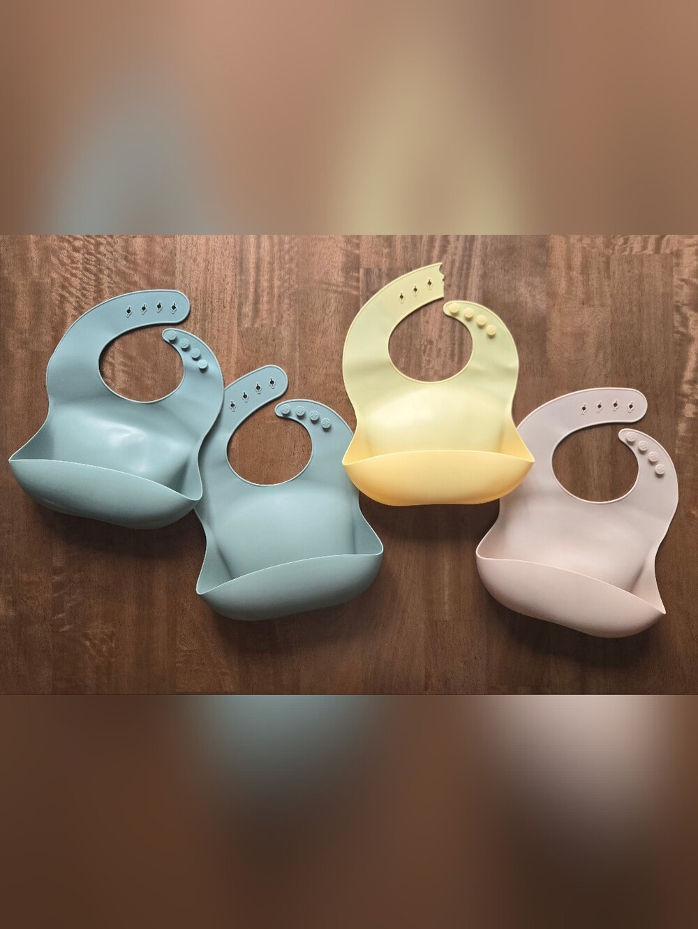 4 Mushie Silicone Baby Bibs